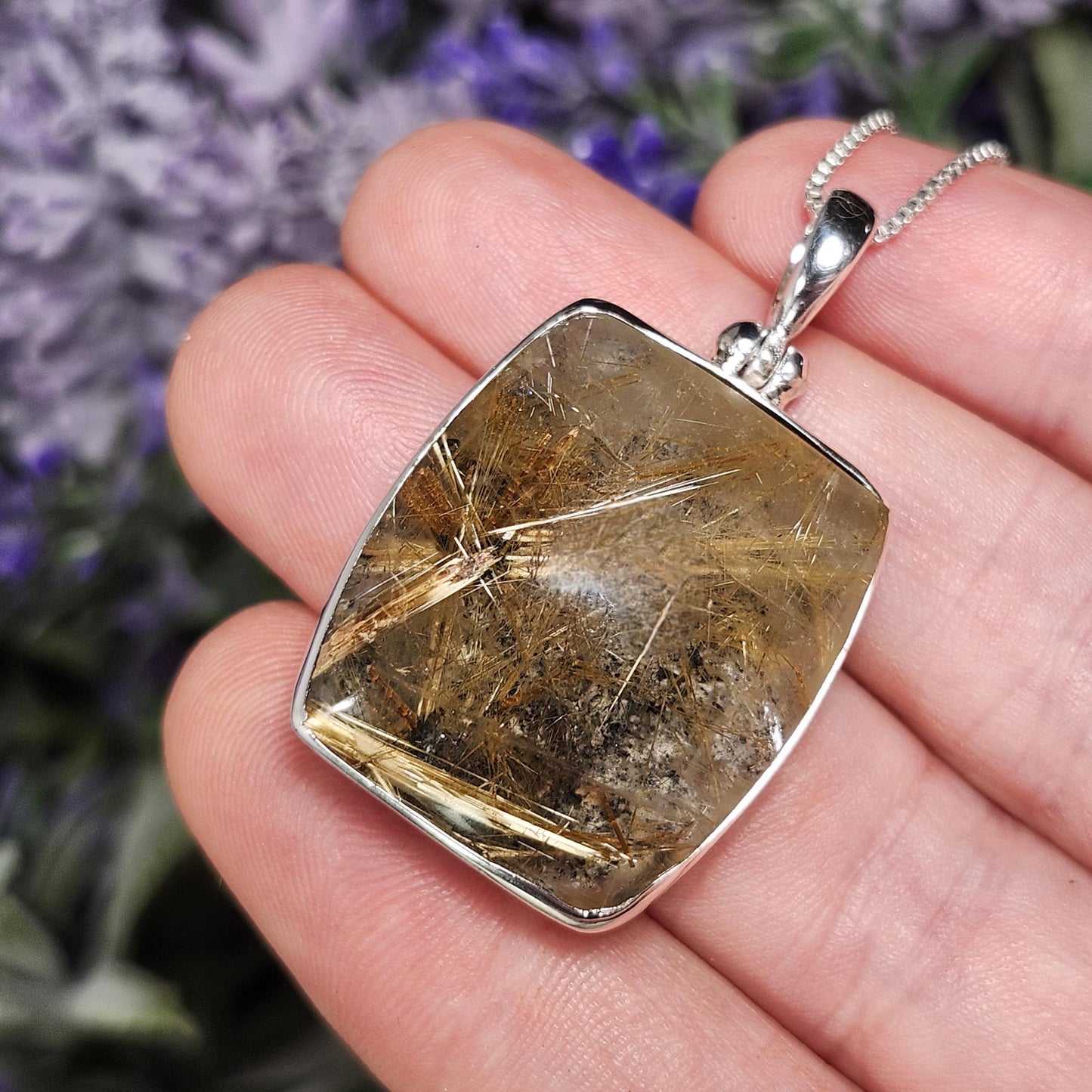 Gold Rutilated Quartz Pendant