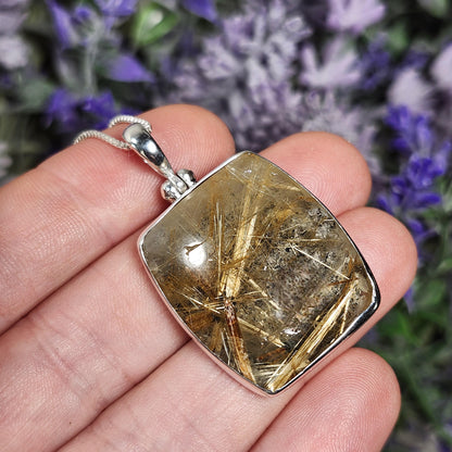 Gold Rutilated Quartz Pendant