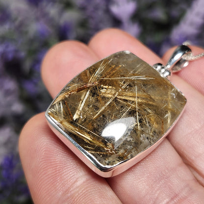 Gold Rutilated Quartz Pendant