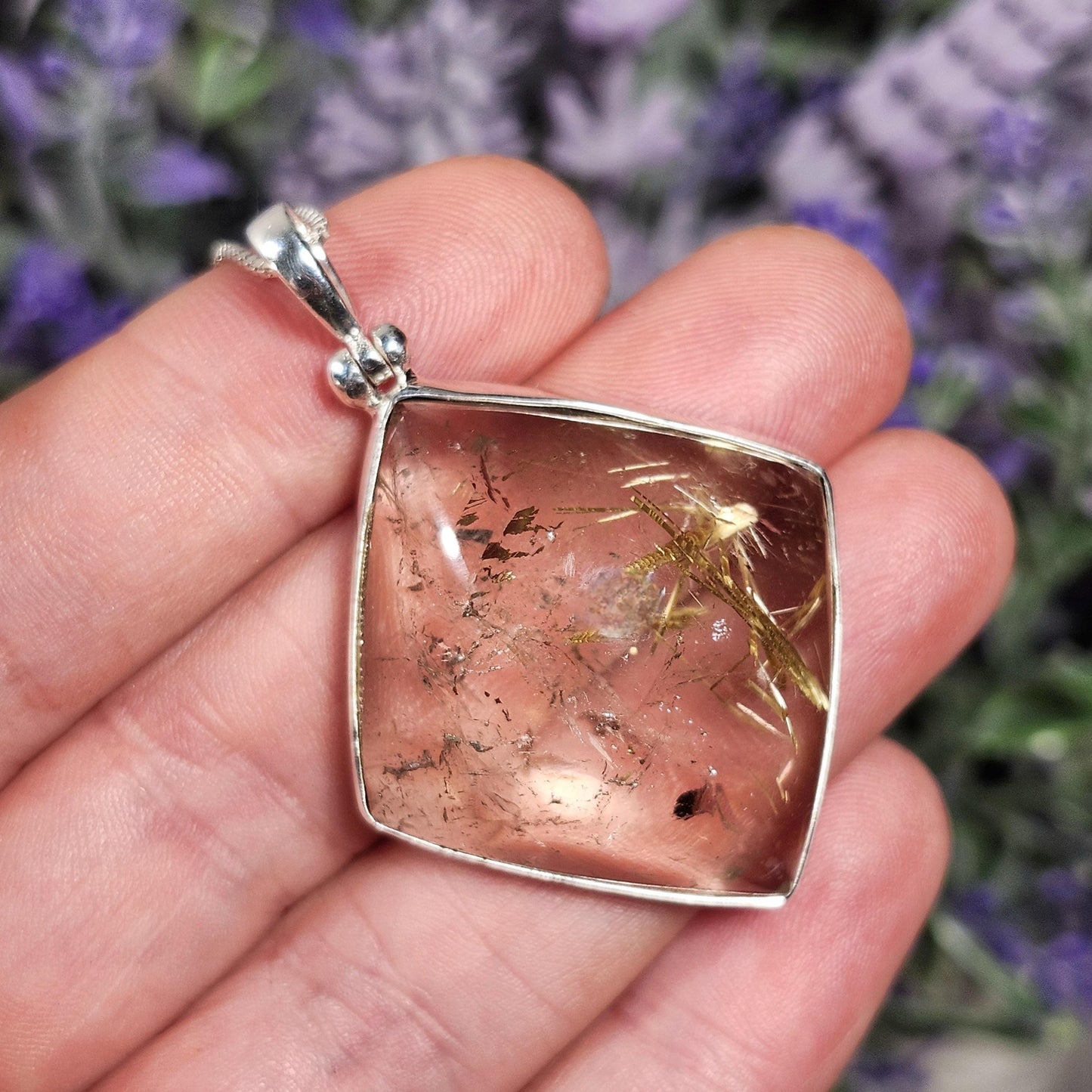 Gold Rutilated Quartz Pendant