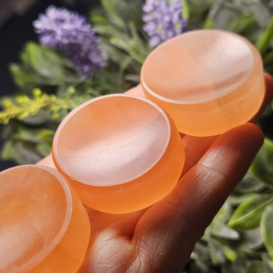 Peach Selenite Charging Plate