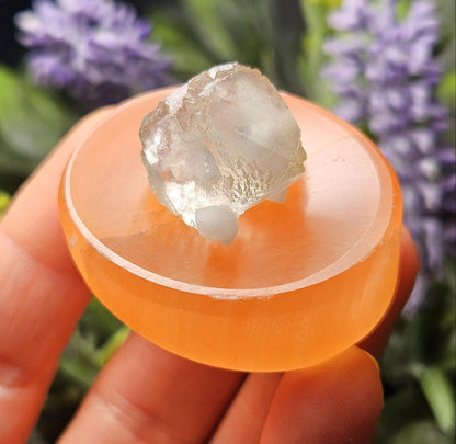 Peach Selenite Charging Plate