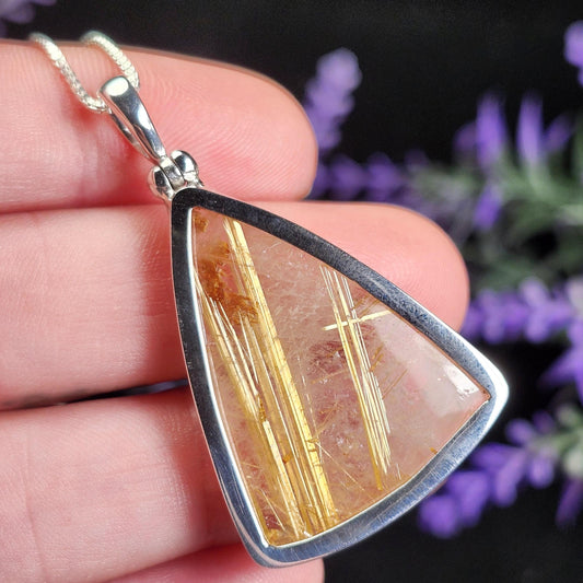 Gold Rutilated Quartz Pendant