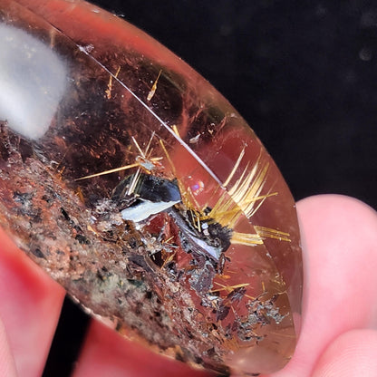 Polished Hematite Rutile Star Cabochon