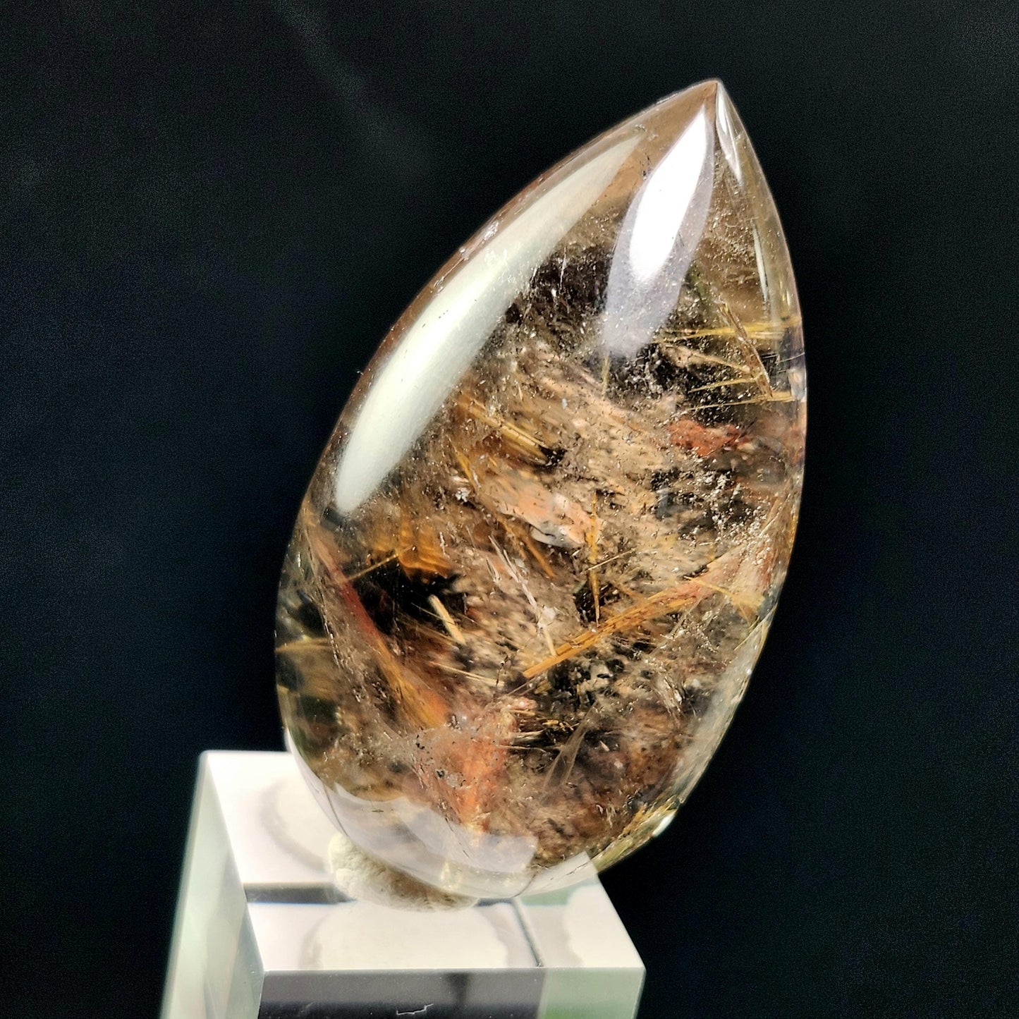 Polished Hematite Rutile Star Cabochon