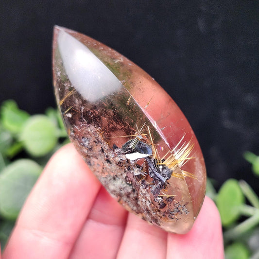 Polished Hematite Rutile Star Cabochon