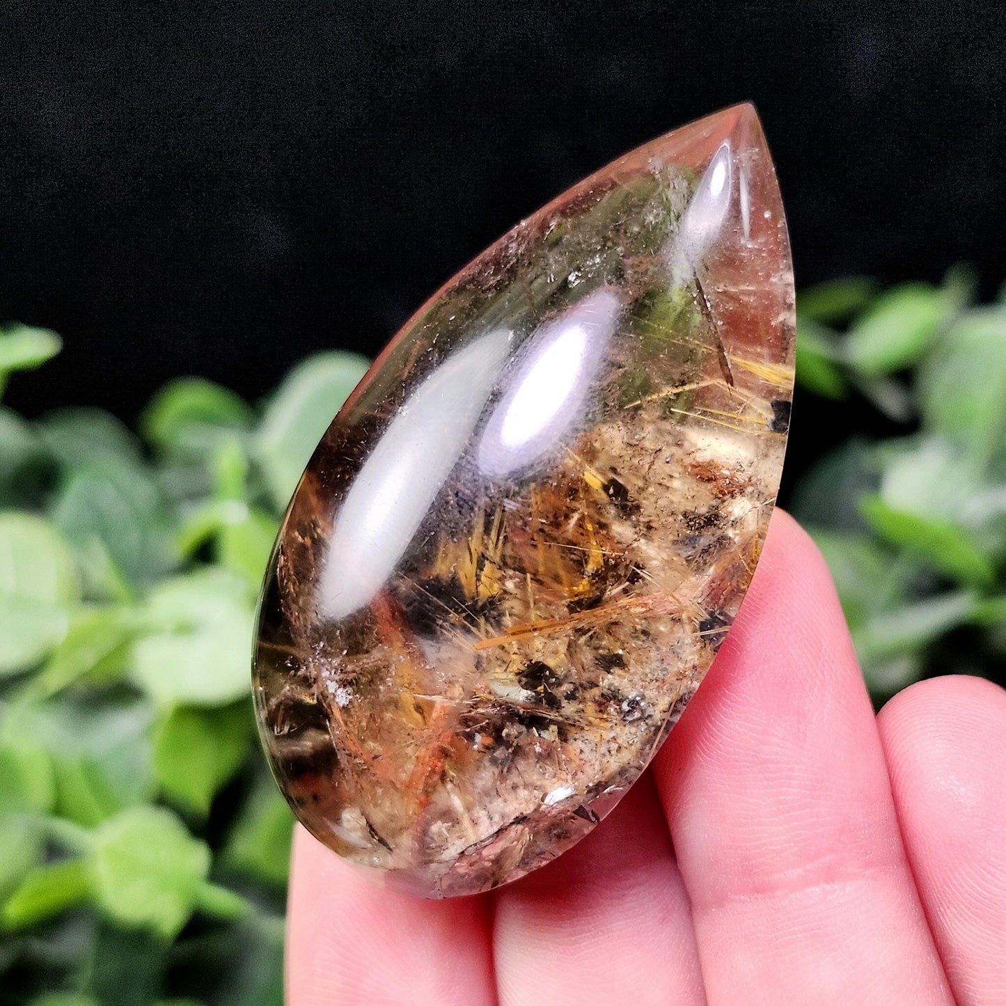 Polished Hematite Rutile Star Cabochon