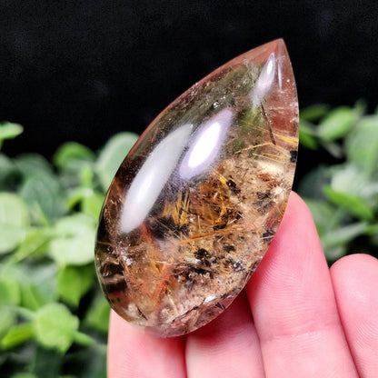 Polished Hematite Rutile Star Cabochon
