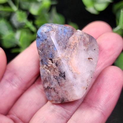 Polished Papagoite in Quartz Crystal