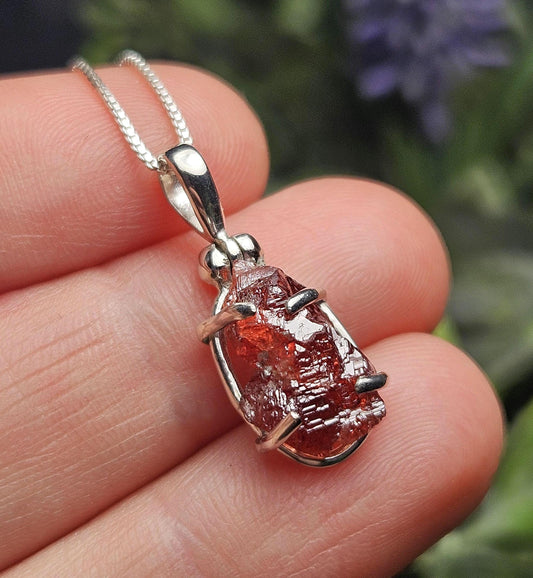 Etched Garnet Pendant