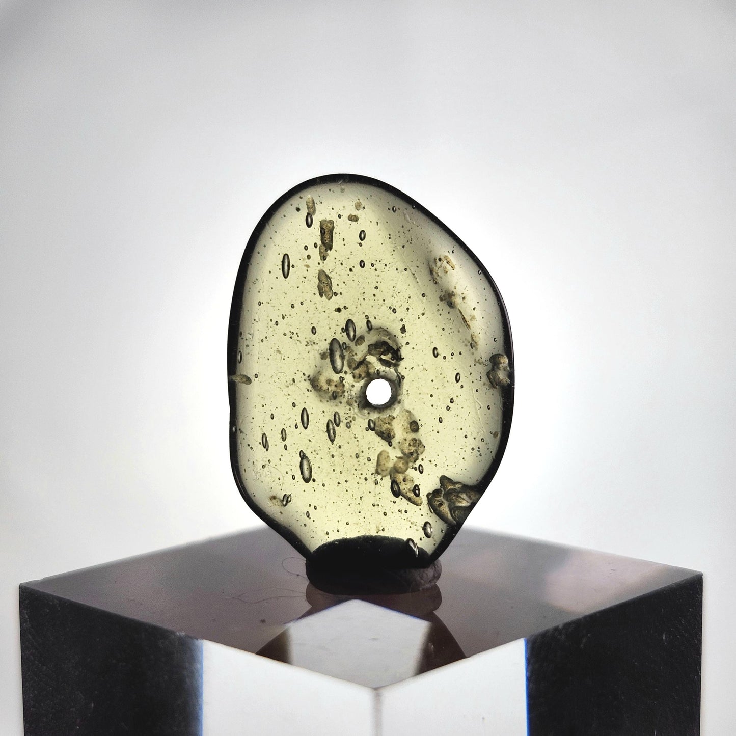 Polished Moldavite Bead