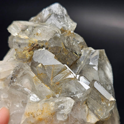 Tabular Black Barite with Marcasite