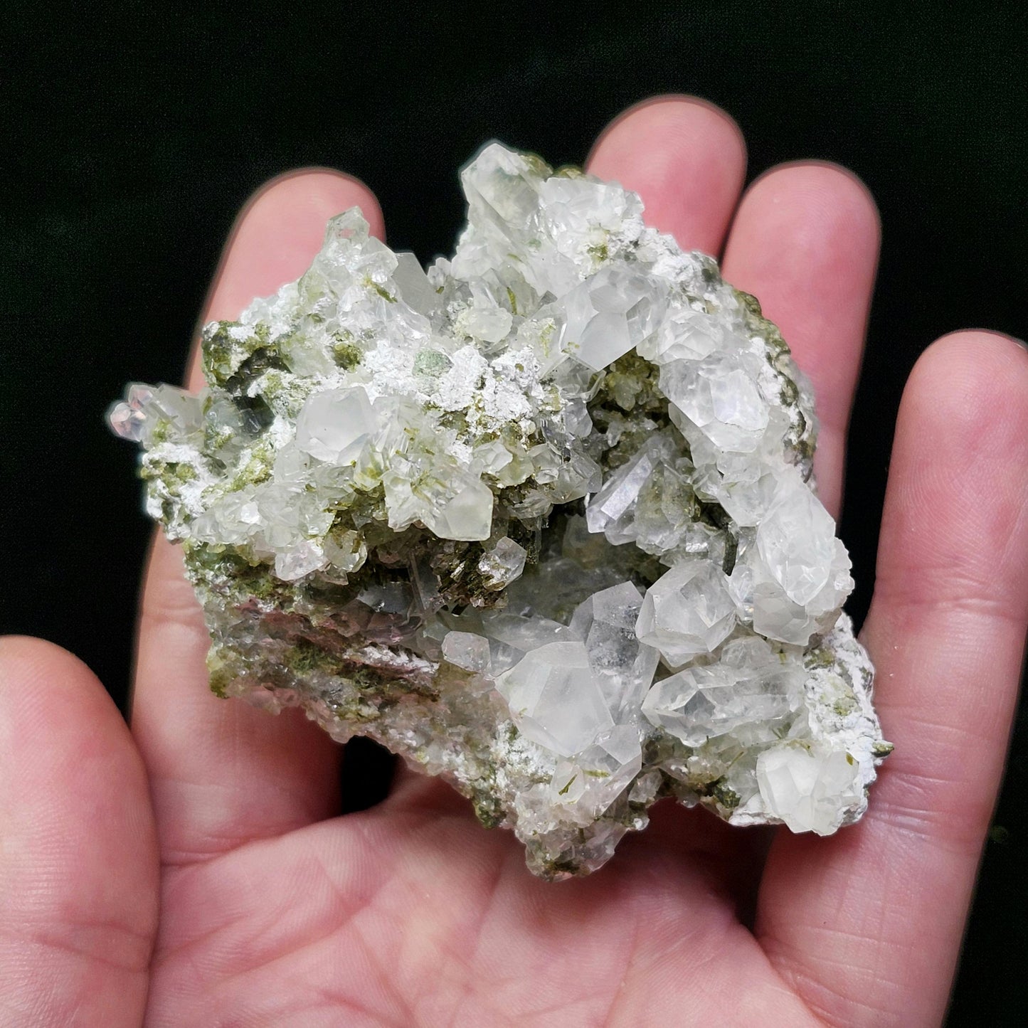 Dream Quartz Cluster, Epidote in Quartz Crystal