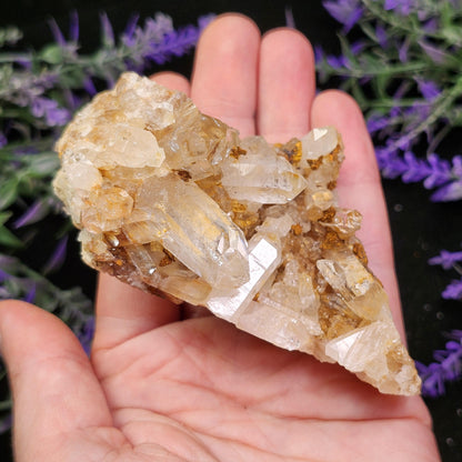 Golden Lemurian Quartz Cluster 161g