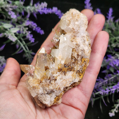 Golden Lemurian Quartz Cluster 161g