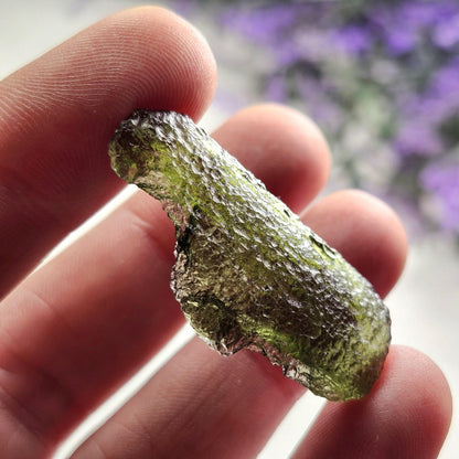 Moldavite Angel Chime Specimen 3.29g, Genuine Raw Moldavite Crystal