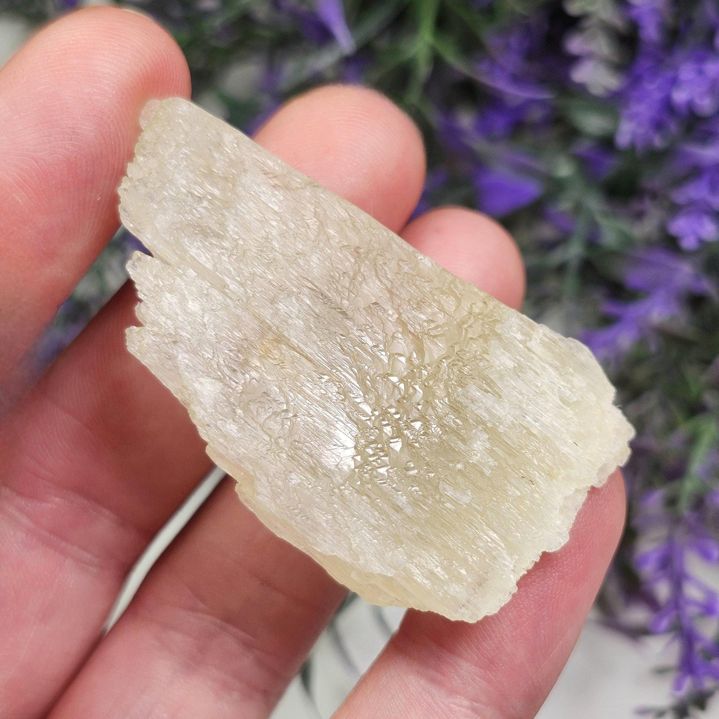 Etched Yellow Kunzite Crystal