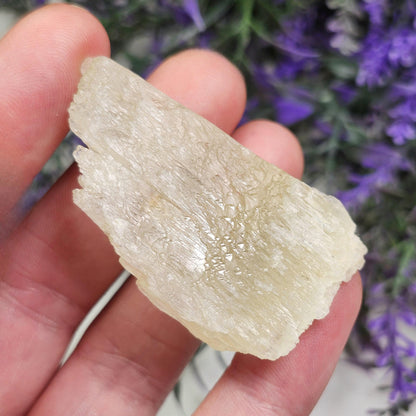 Etched Yellow Kunzite Crystal