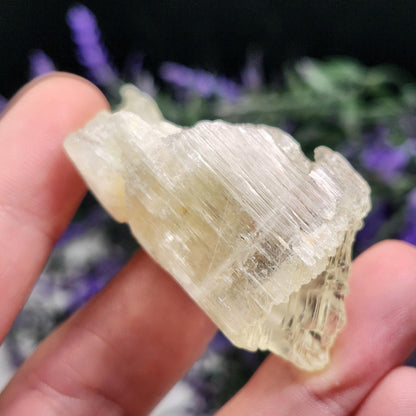 Etched Yellow Kunzite Crystal
