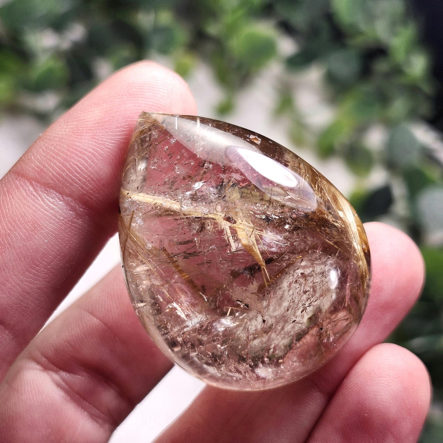 Polished Hematite Rutile Star Cabochon