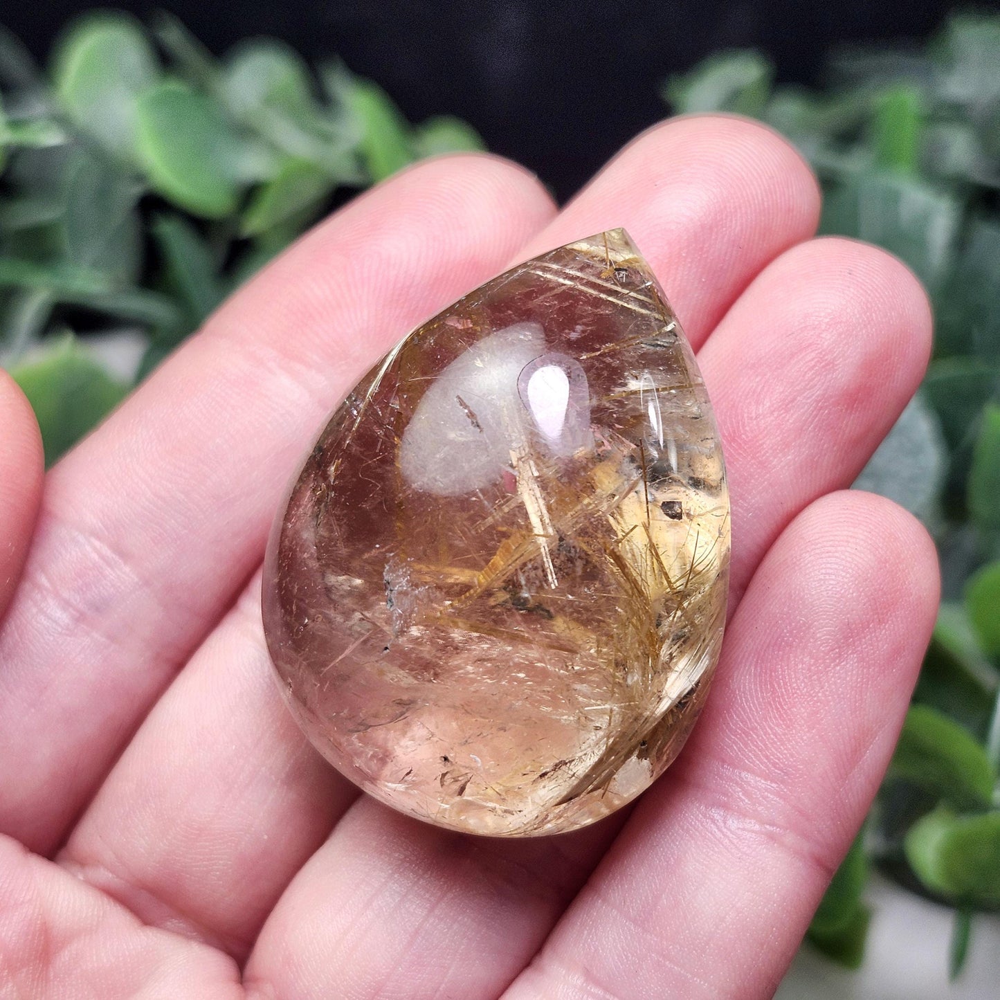 Polished Hematite Rutile Star Cabochon