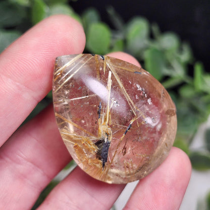Polished Hematite Rutile Star Cabochon