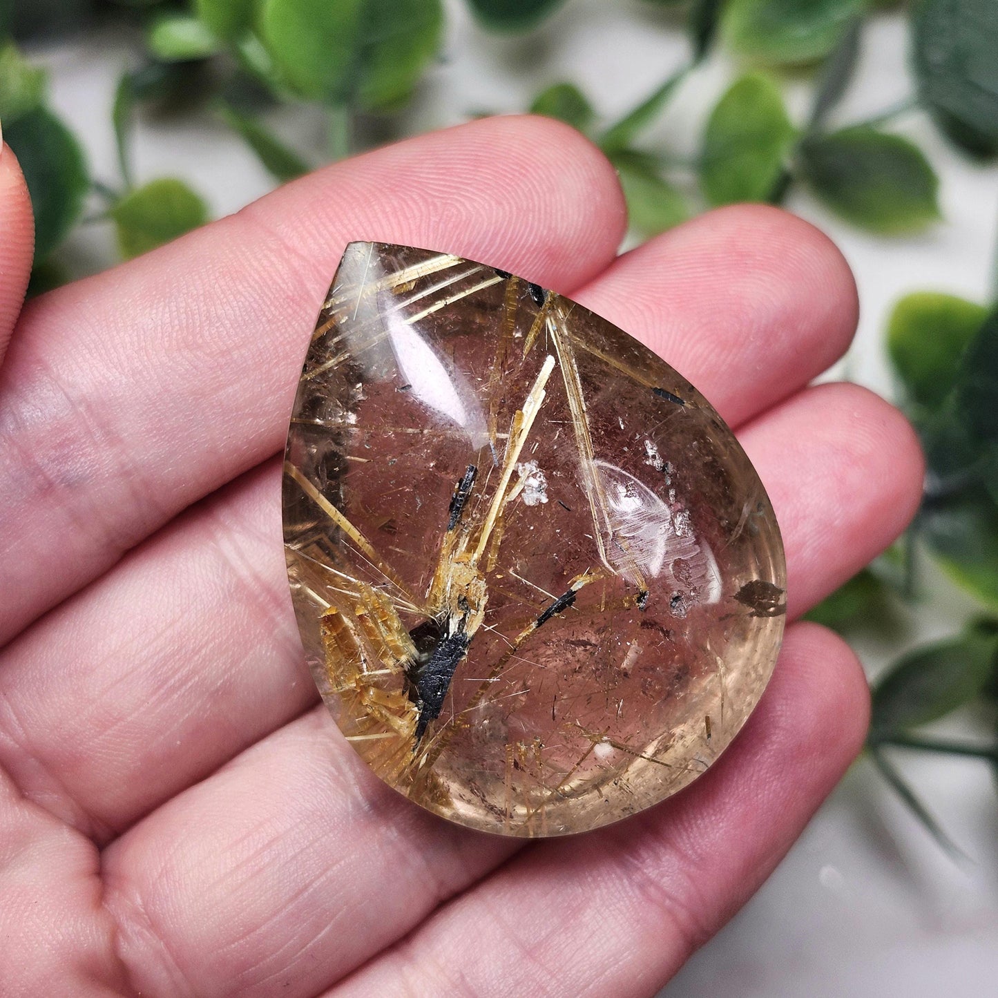 Polished Hematite Rutile Star Cabochon