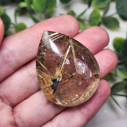 Polished Hematite Rutile Star Cabochon