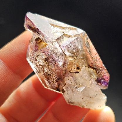 Enhydro Amethyst Scepter 29.47g, Moving Shangaan Quartz Crystal with Water Bubble from Zimbabwe