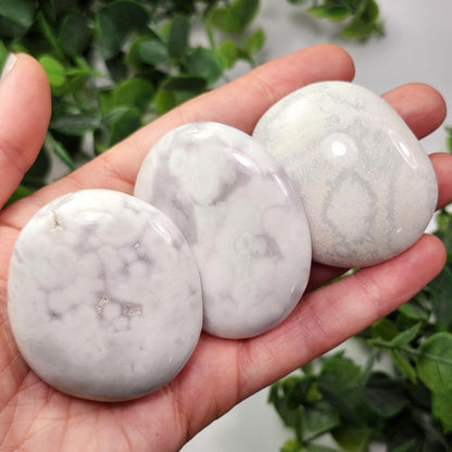Snow Agate Palm Stone