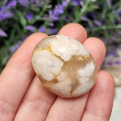 Flower Agate Palm Stone