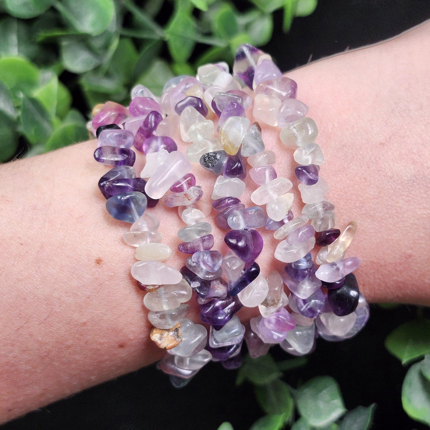 UV Reactive Rainbow Fluorite Bracelet
