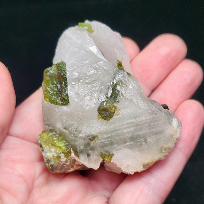 Green Tourmaline Crystal in Quartz (99 grams): Brazilian Tourmaline Specimen