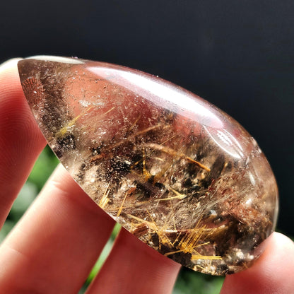 Polished Hematite Rutile Star Cabochon