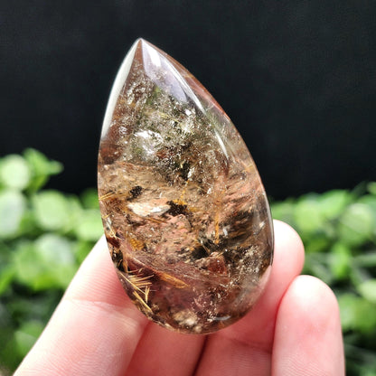 Polished Hematite Rutile Star Cabochon