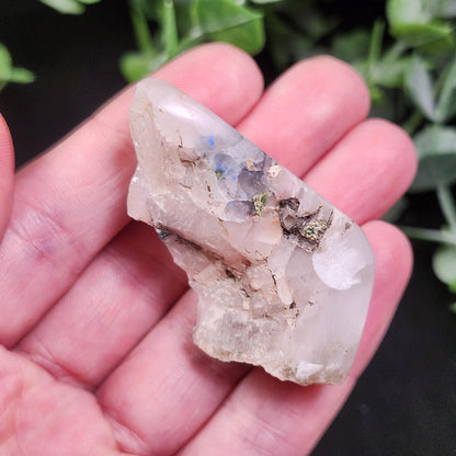 Polished Papagoite in Quartz Crystal