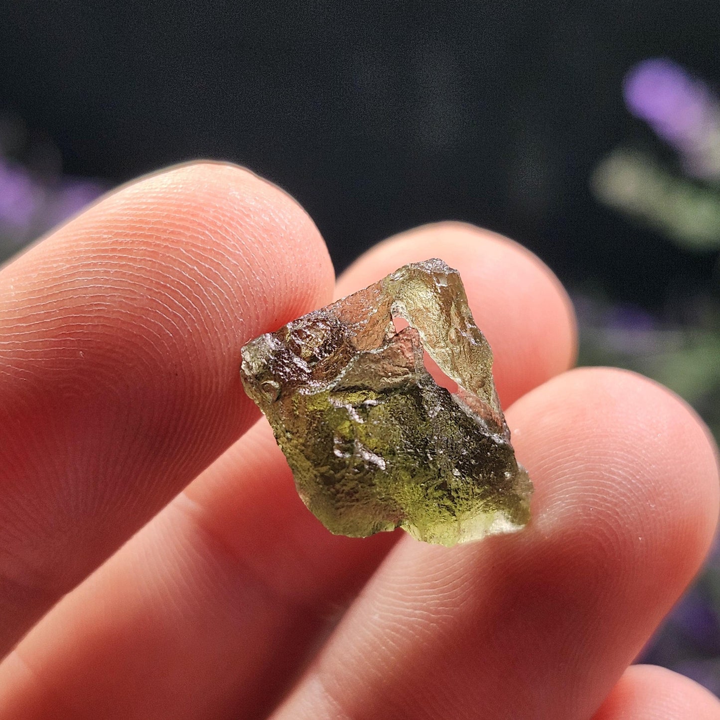 Moldavite with Natural HOLE (1.3 gram) Moldavite