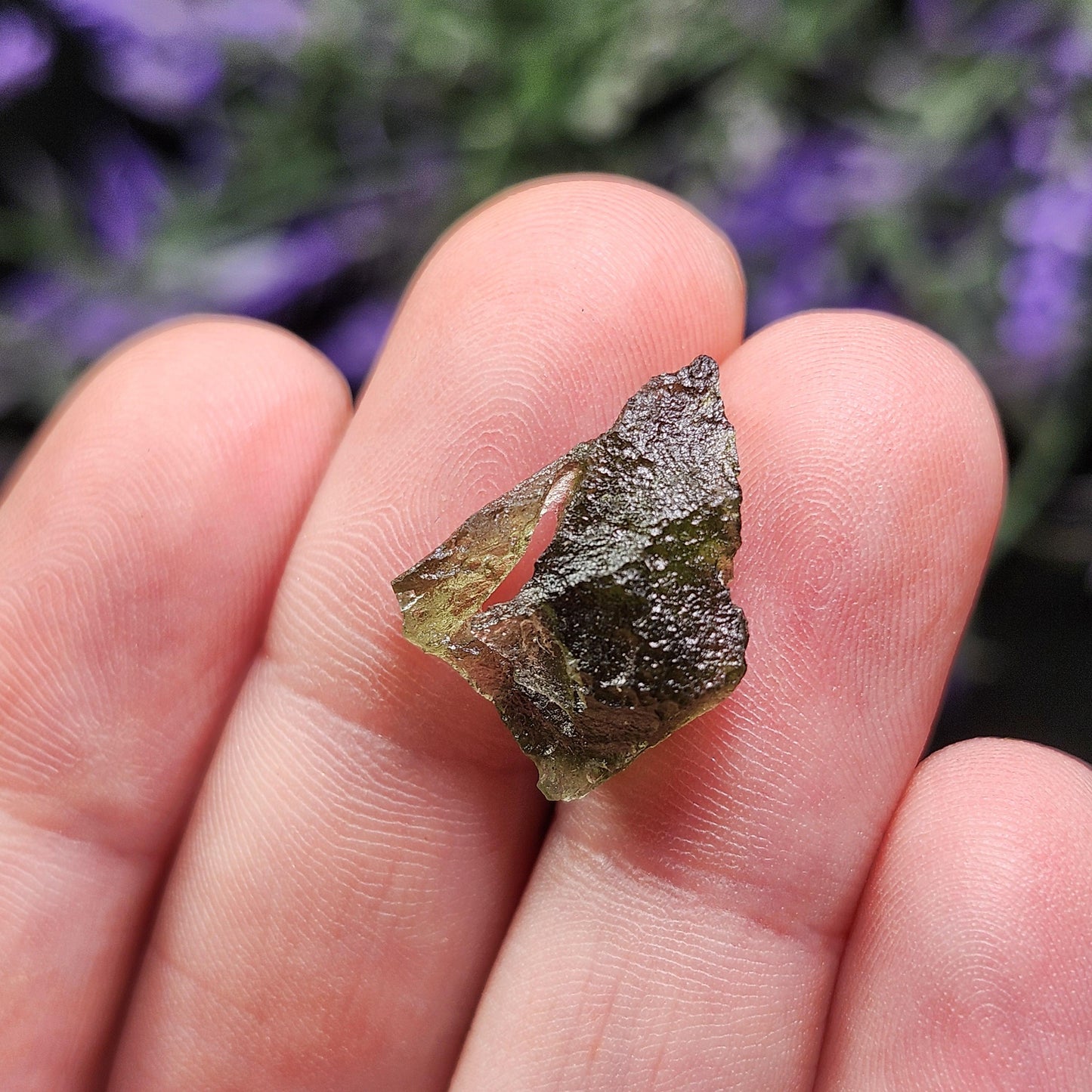 Moldavite with Natural HOLE (1.3 gram) Moldavite
