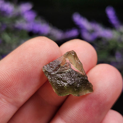 Moldavite with Natural HOLE (1.3 gram) Moldavite