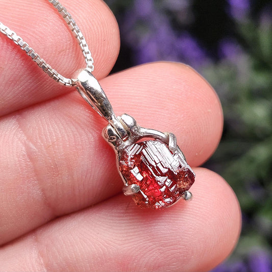 Etched Garnet Pendant