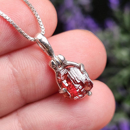 Etched Garnet Pendant