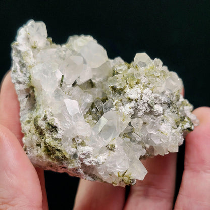 Dream Quartz Cluster, Epidote in Quartz Crystal