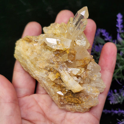Golden Lemurian Quartz Cluster 122g