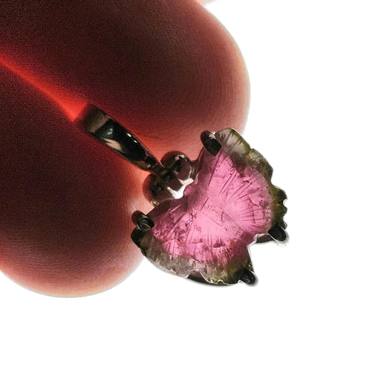Watermelon Tourmaline Butterfly Pendant
