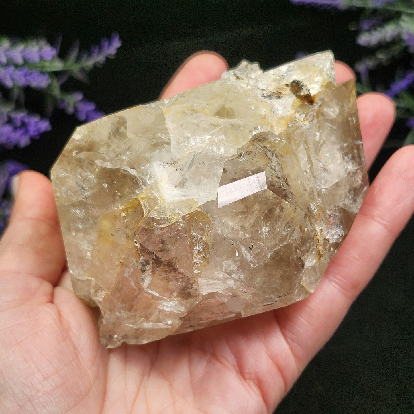 Golden Herkimer Diamond Specimen: 457g New York Quartz Crystal, Massive Herkimer