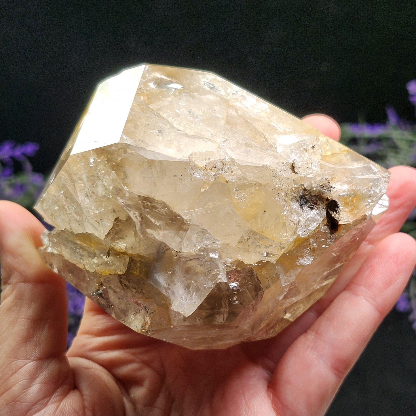 Golden Herkimer Diamond Specimen: 457g New York Quartz Crystal, Massive Herkimer