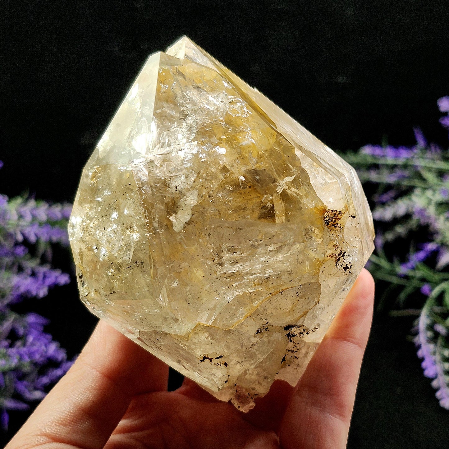 Golden Herkimer Diamond Specimen: 457g New York Quartz Crystal, Massive Herkimer