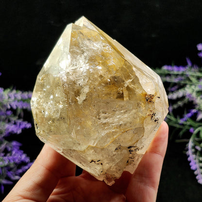 Golden Herkimer Diamond Specimen: 457g New York Quartz Crystal, Massive Herkimer