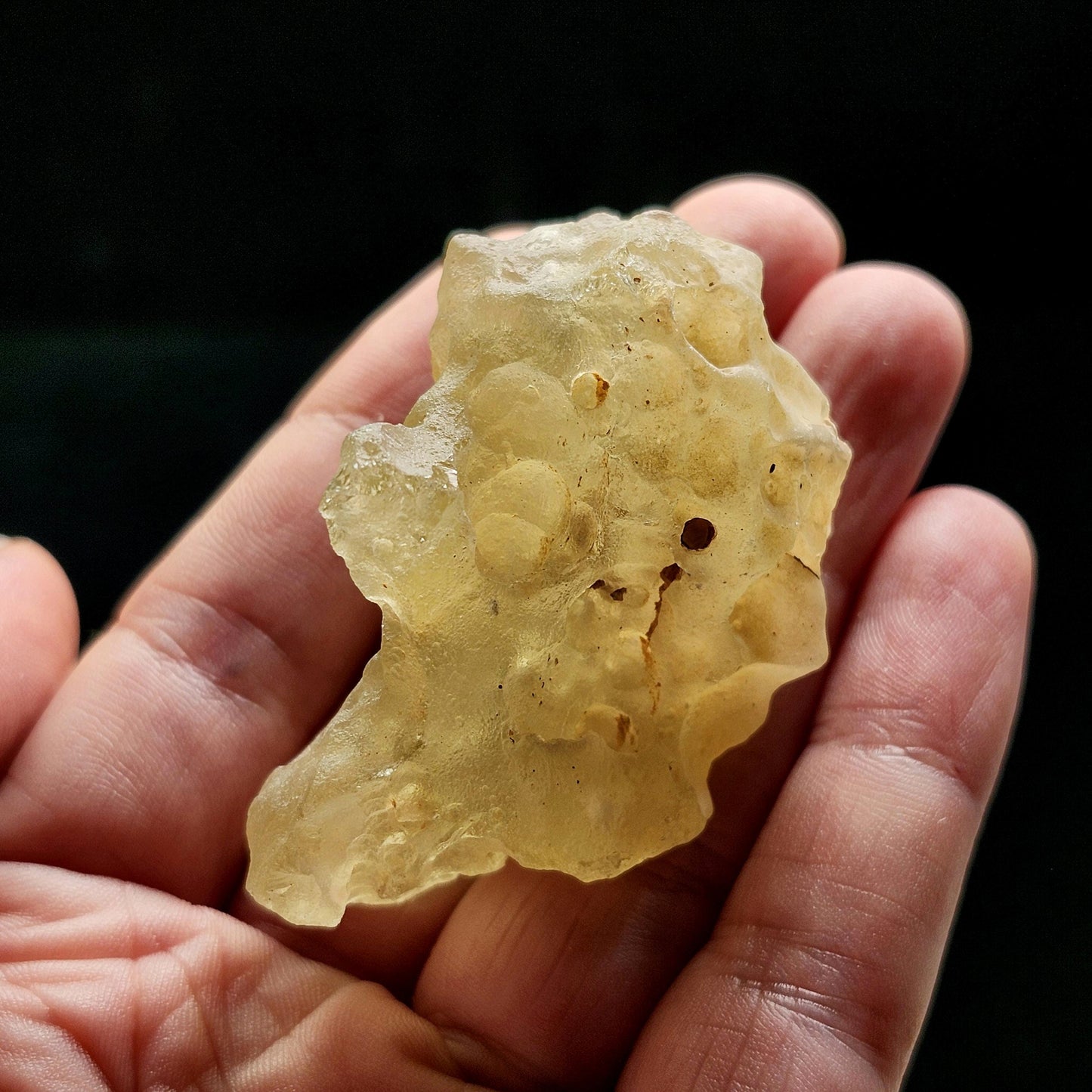 Libyan Desert Glass with Cristobalite Spheres 38.29g