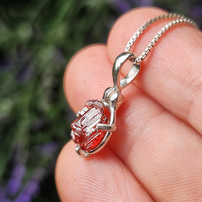 Etched Garnet Pendant